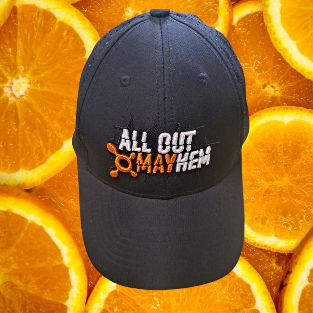 All Out Mayhem Black‎ Hook and Loop Adjustable Baseball Hat Cap